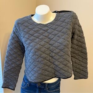 MADEWELL sweatshirt diamond quilted crop zip shoulder Excellent cond Size small.